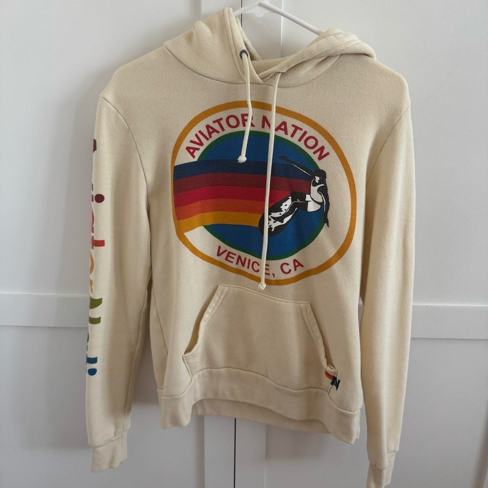 Aviator Nation Cream Hoodie